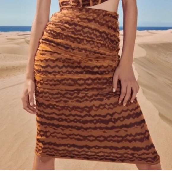 Zara Dresses & Skirts - Zara ruched midi skirt